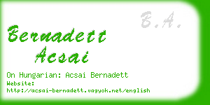 bernadett acsai business card